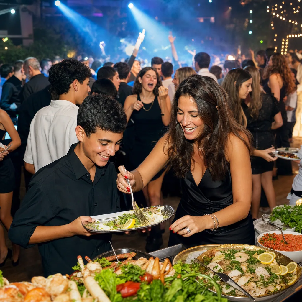 רחבת ריקודים מלאה וקופצת ברגע השיא של בת המצווה