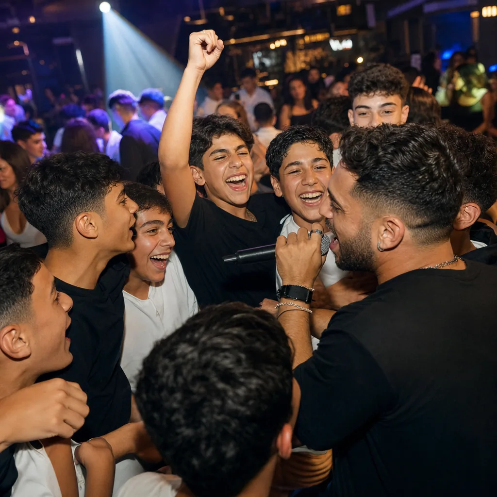 מוביל אירוע חיצוני מלהיב את הקהל
